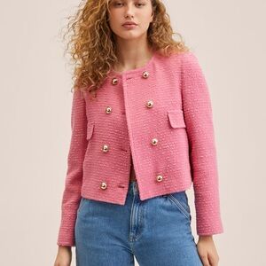 Mango Pink Tweed Jacket